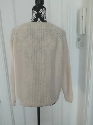 Jersey cuello pico beige