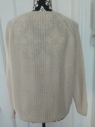 Jersey cuello pico beige