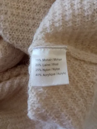 Jersey cuello pico beige