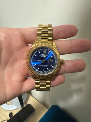 Reloj Rolex Azul Dorado
