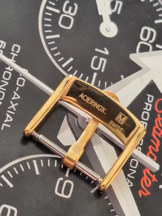 Para relojes Omega  hebilla 16mm acabado oro