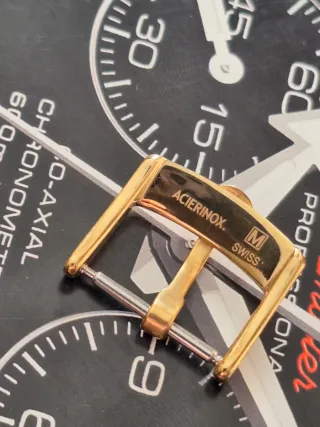 Para relojes Omega  hebilla 16mm acabado oro