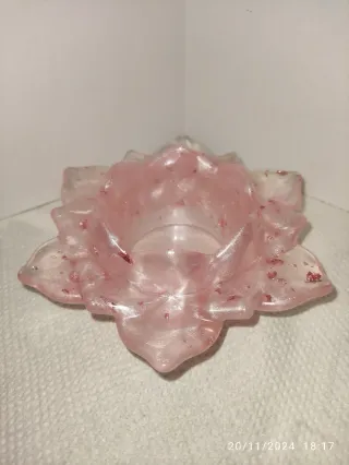 Porta candela in resina a forma di fiore di loto