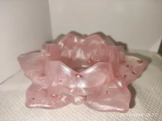 Porta candela in resina a forma di fiore di loto