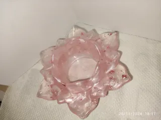 Porta candela in resina a forma di fiore di loto