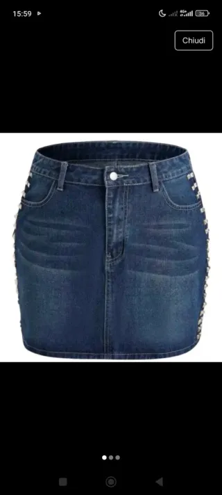 Gonna jeans con borchie taglia XXXL