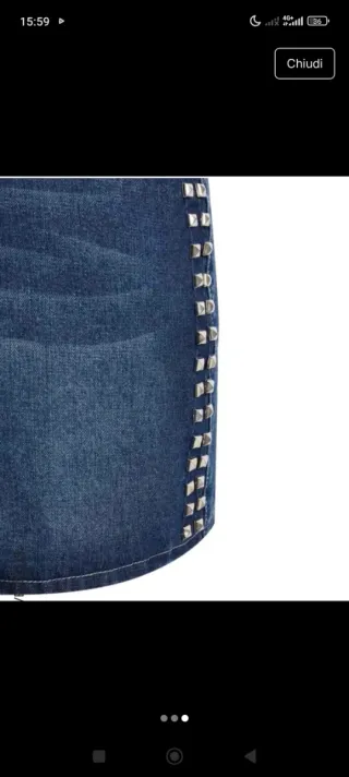 Gonna jeans con borchie taglia XXXL