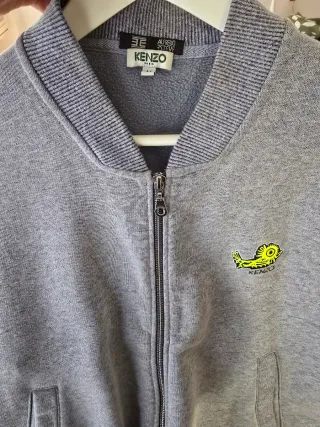 Sudadera Kenzo Gris con Logo Verde Talla M