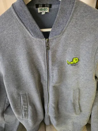 Sudadera Kenzo Gris con Logo Verde Talla M