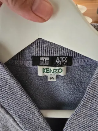 Sudadera Kenzo Gris con Logo Verde Talla M