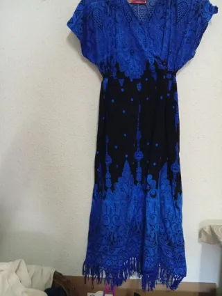 Kaftán Kraton Ma Azul y Negro Talla Única