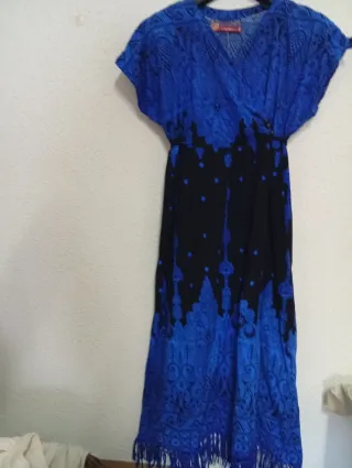 Kaftán Kraton Ma Azul y Negro Talla Única