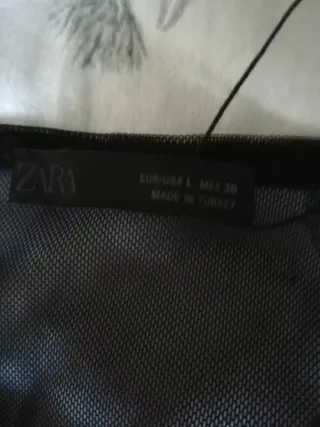 Body negro crepe y tul Zara