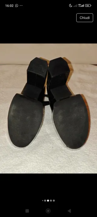 Scarpe con tacco e plateau nero lucido
