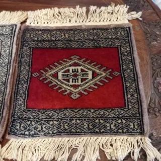 Coppia Tappetini persiani, Lana e Cotone