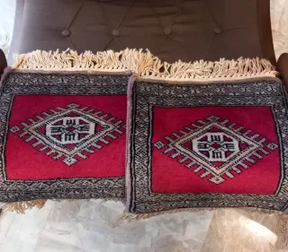 Coppia Tappetini persiani, Lana e Cotone