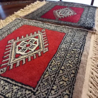 Coppia Tappetini persiani, Lana e Cotone