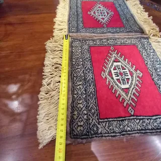 Coppia Tappetini persiani, Lana e Cotone