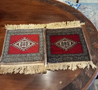 Coppia Tappetini persiani, Lana e Cotone
