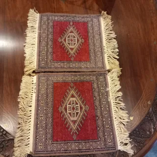 Coppia Tappetini persiani, Lana e Cotone