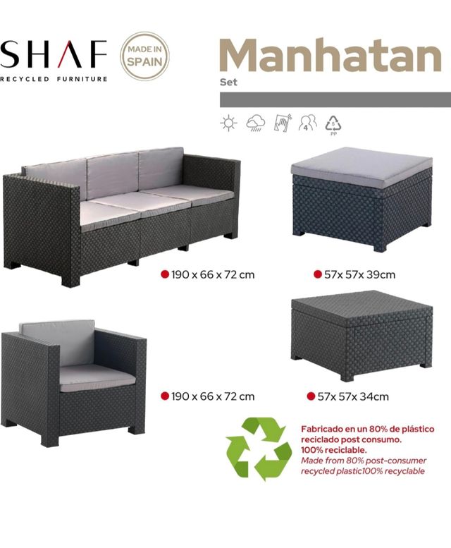 Conjunto muebles para jardín SHAF