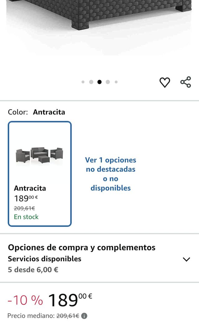 Conjunto mueble exterior para jardín