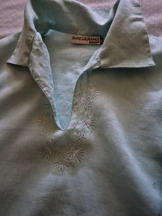 Camisa verde bordada