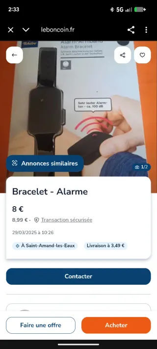 Alarma de autodefensa personal portátil de muñeca
