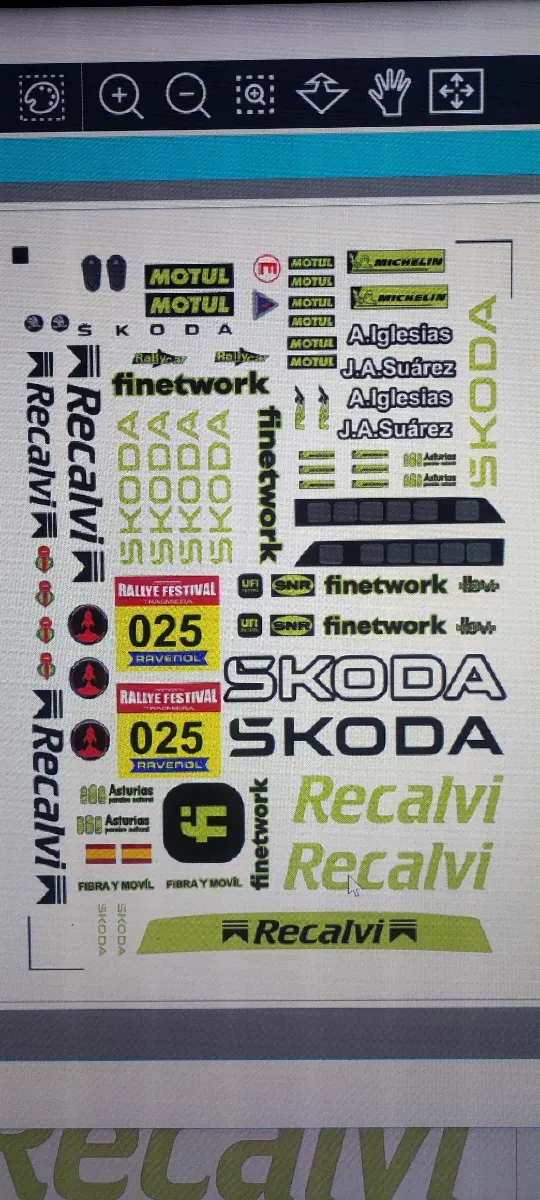 Pegatinas Skoda Fabia Rally2 RC 1/10 2023