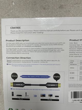 Cable HDMI CRATREE 8K Fibra Óptica 20m 09