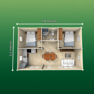 Casa prefabricada 2 hab. ¡Extras Incluidos!
