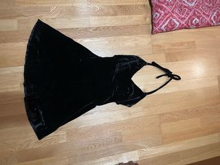 Mini abito in velluto nero