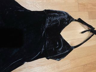 Mini abito in velluto nero