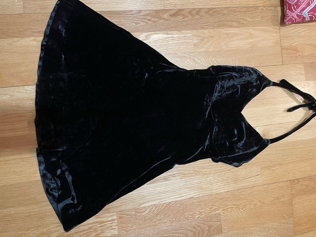 Mini abito in velluto nero