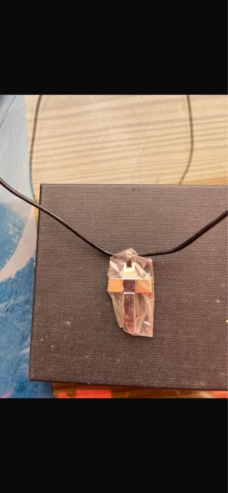 Collar Lotus Hombre Plata y Negro