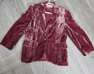 Americana terciopelo morado mujer