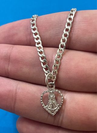 Elegante Pulsera Con Virgen Rocío Plata 92