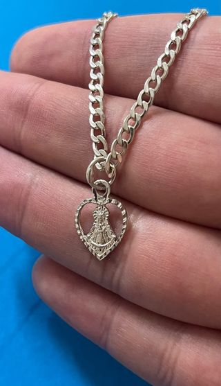 Elegante Pulsera Con Virgen Rocío Plata 92