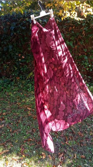 Fular seda morado estampado