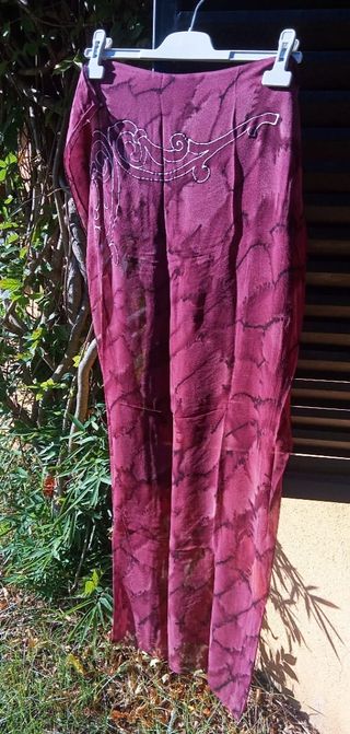 Fular seda morado estampado