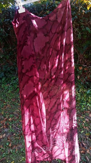 Fular seda morado estampado