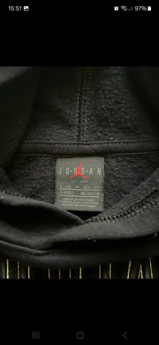 Felpa Jordan Junior Nera taglia 3/4 anni