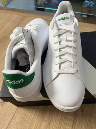 Zapatillas Adidas Advantage Blancas y Verdes