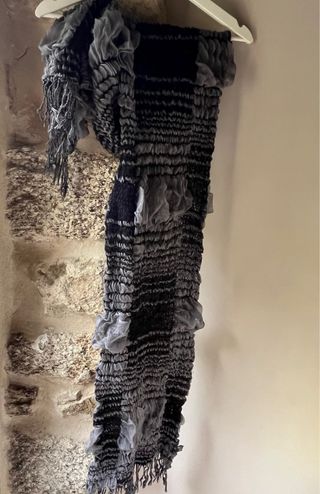 Foulard elástico fiesta negro y gris