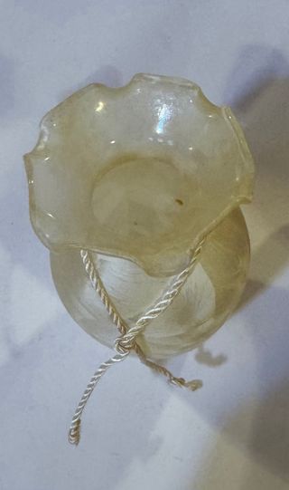 Mini vaso vetro satinato decorato a mano