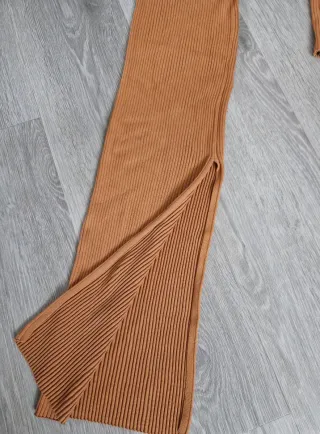 Vestido mujer naranja de canalé