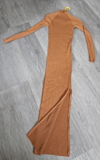 Vestido mujer naranja de canalé
