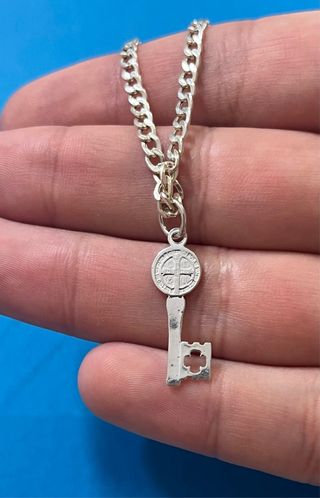 Hermosa Pulsera Con San Benito Plata 925