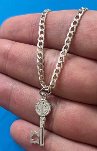 Hermosa Pulsera Con San Benito Plata 925