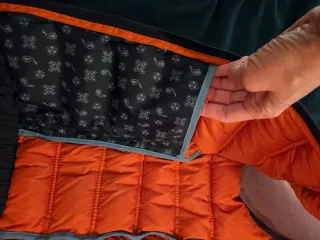 Chaleco acolchado, azul marino/naranja